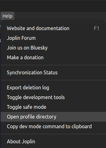 Open profile directory
